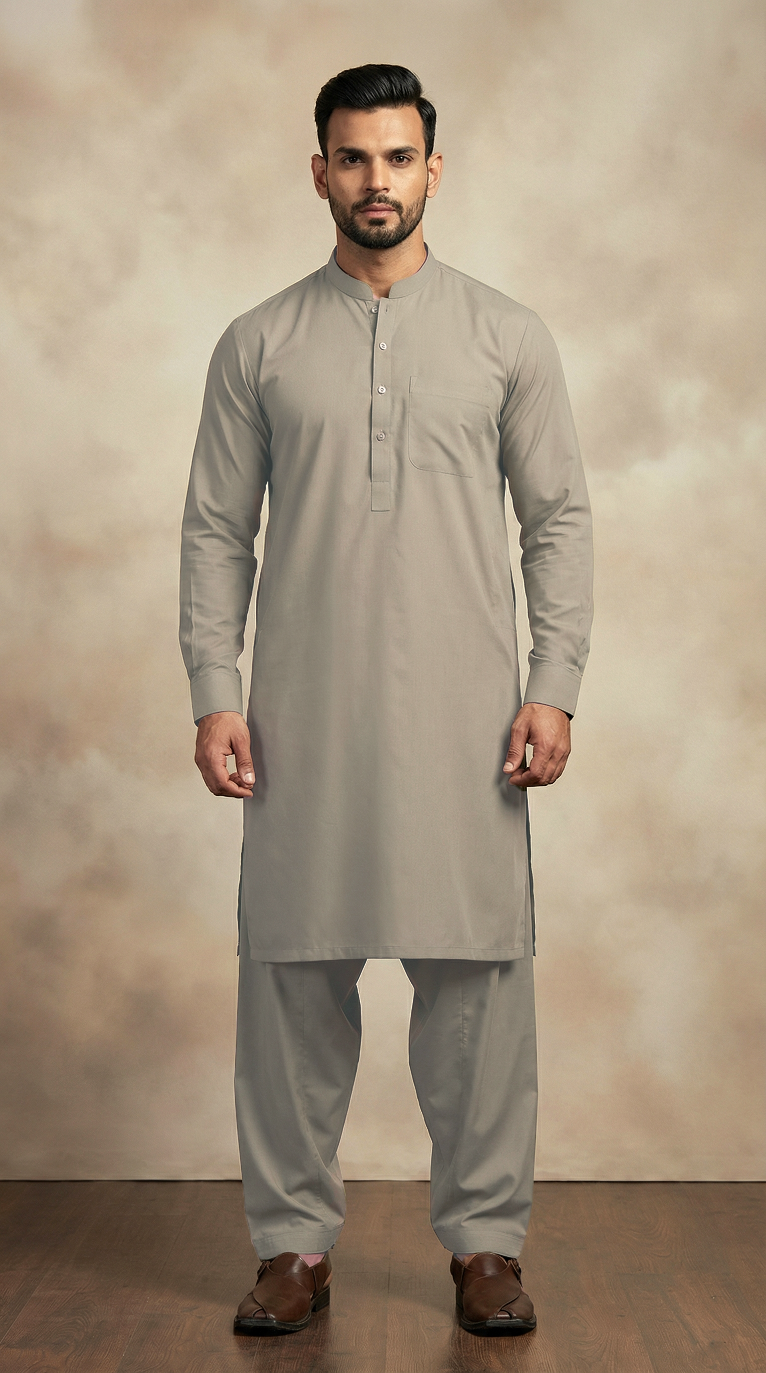 Men’s Mendhi Green Cotton Shalwar Kameez – Festive & Casual Ethnic Outfit