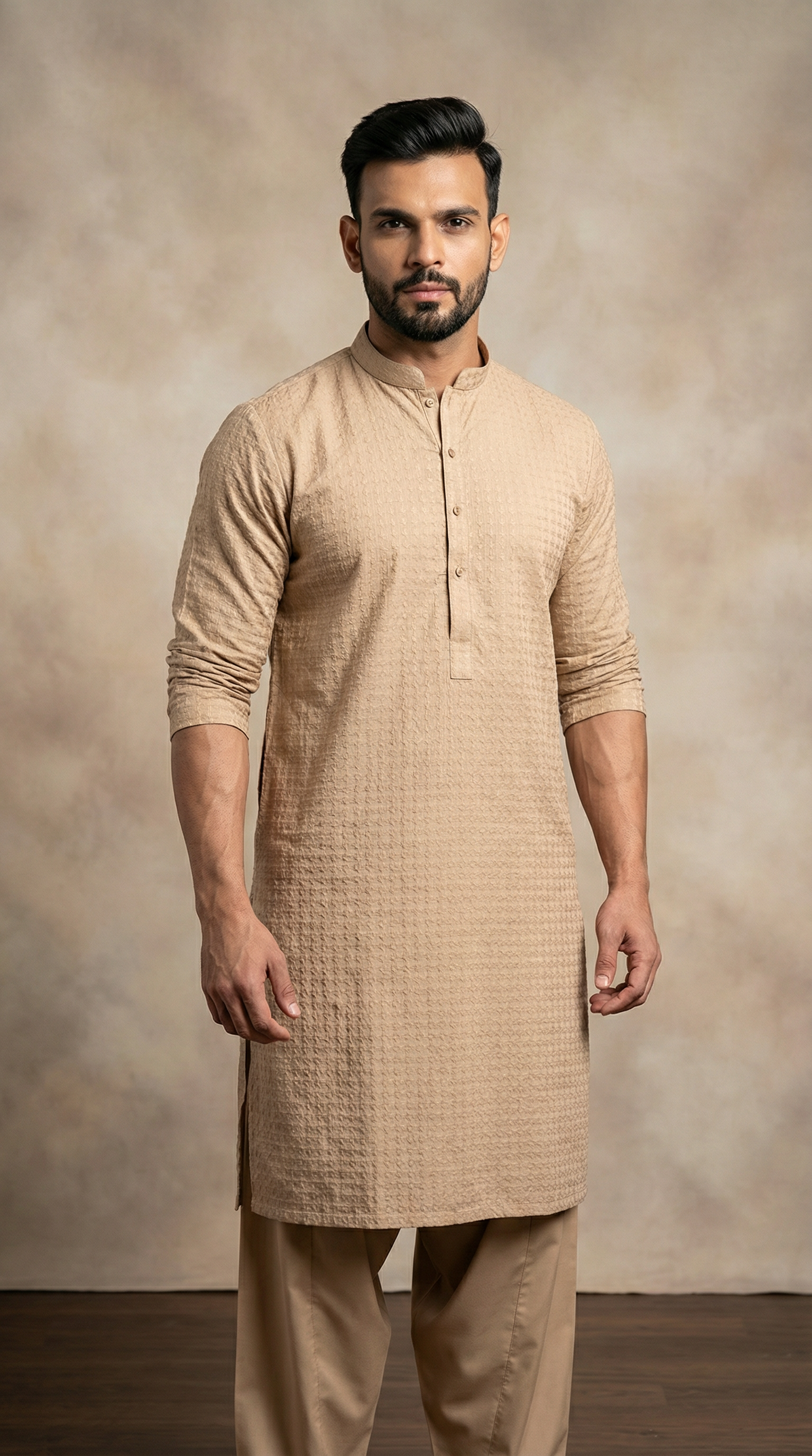 Men’s Beige Kurta Pyjama