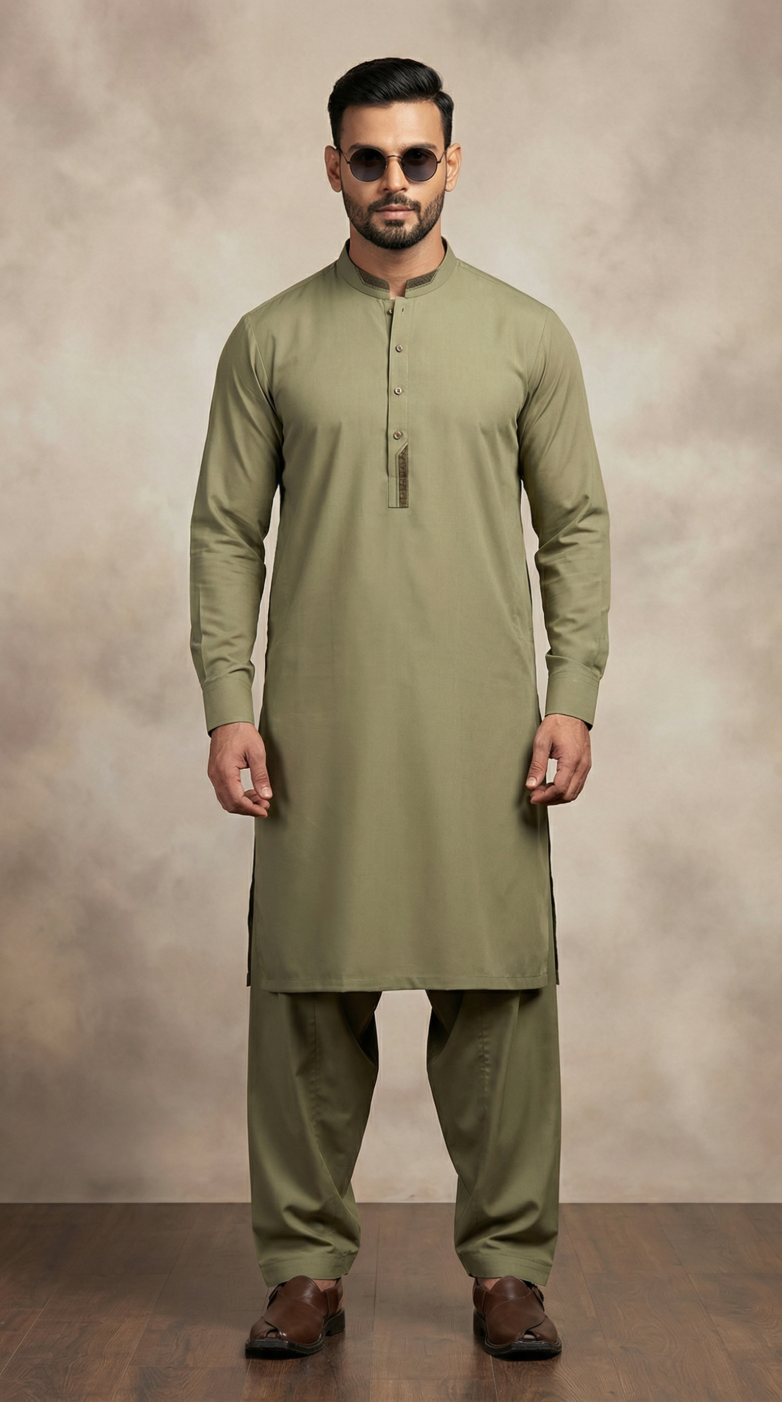 Moss green Men's shalwar kameez