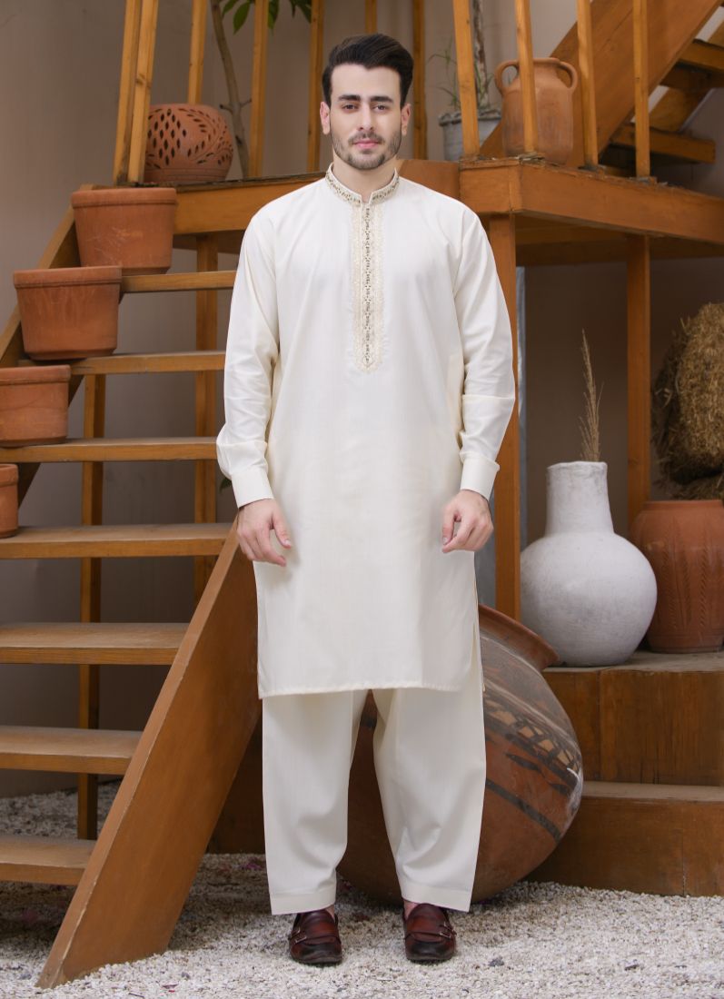 Buy Hand Embroidered Mens Kurta & Salwar