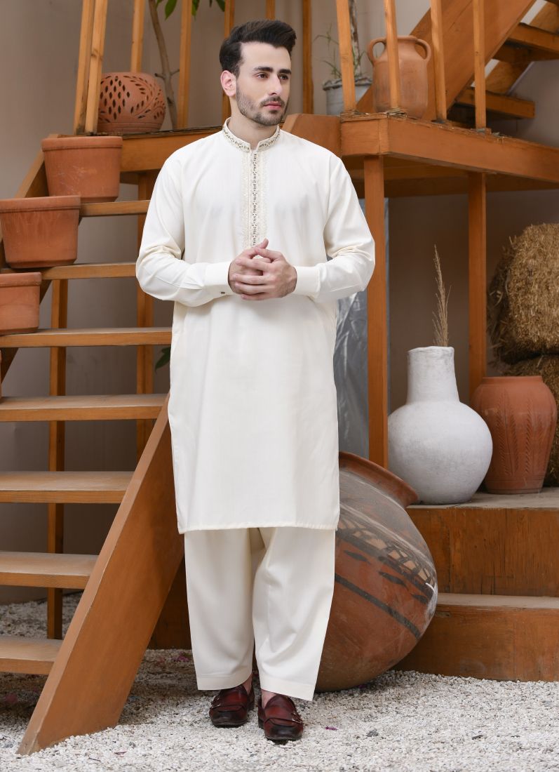 Buy Hand Embroidered Mens Kurta & Salwar