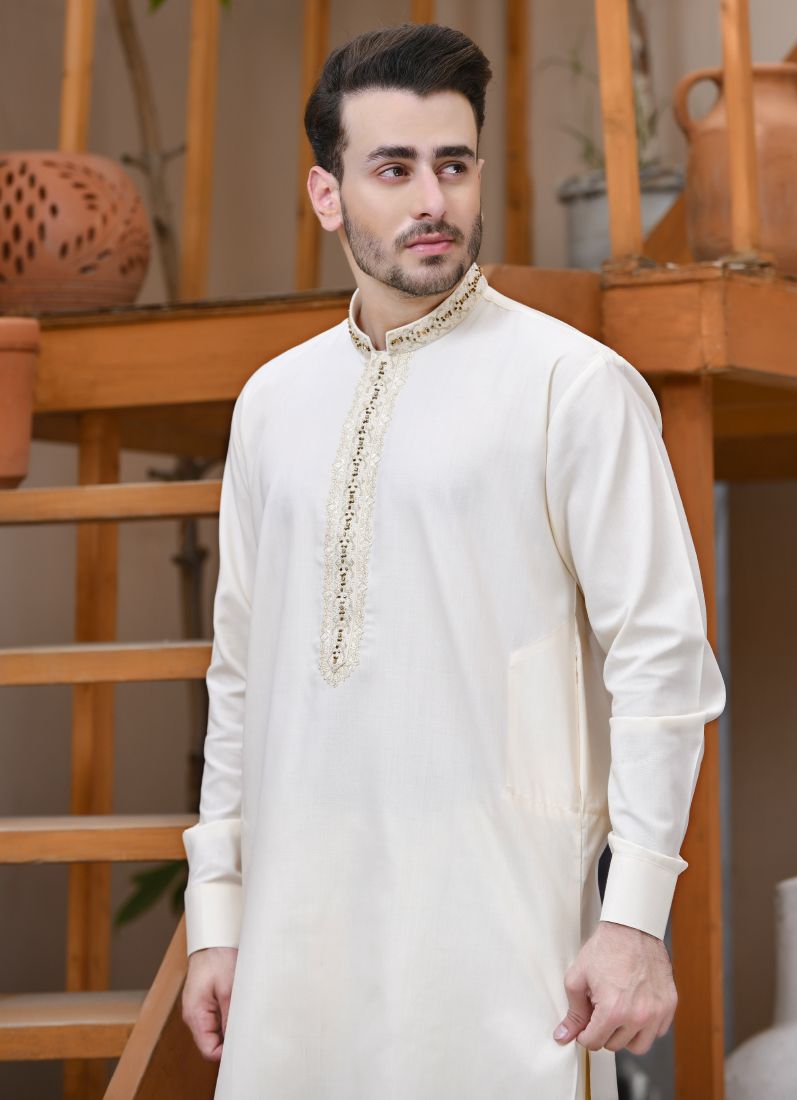Buy Hand Embroidered Mens Kurta & Salwar