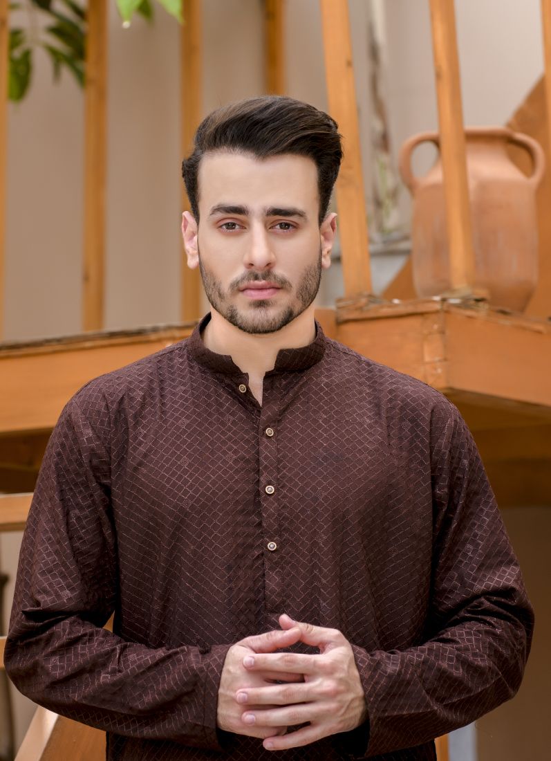 Buy Beige Embroidered Mens Kurta & Pyjama