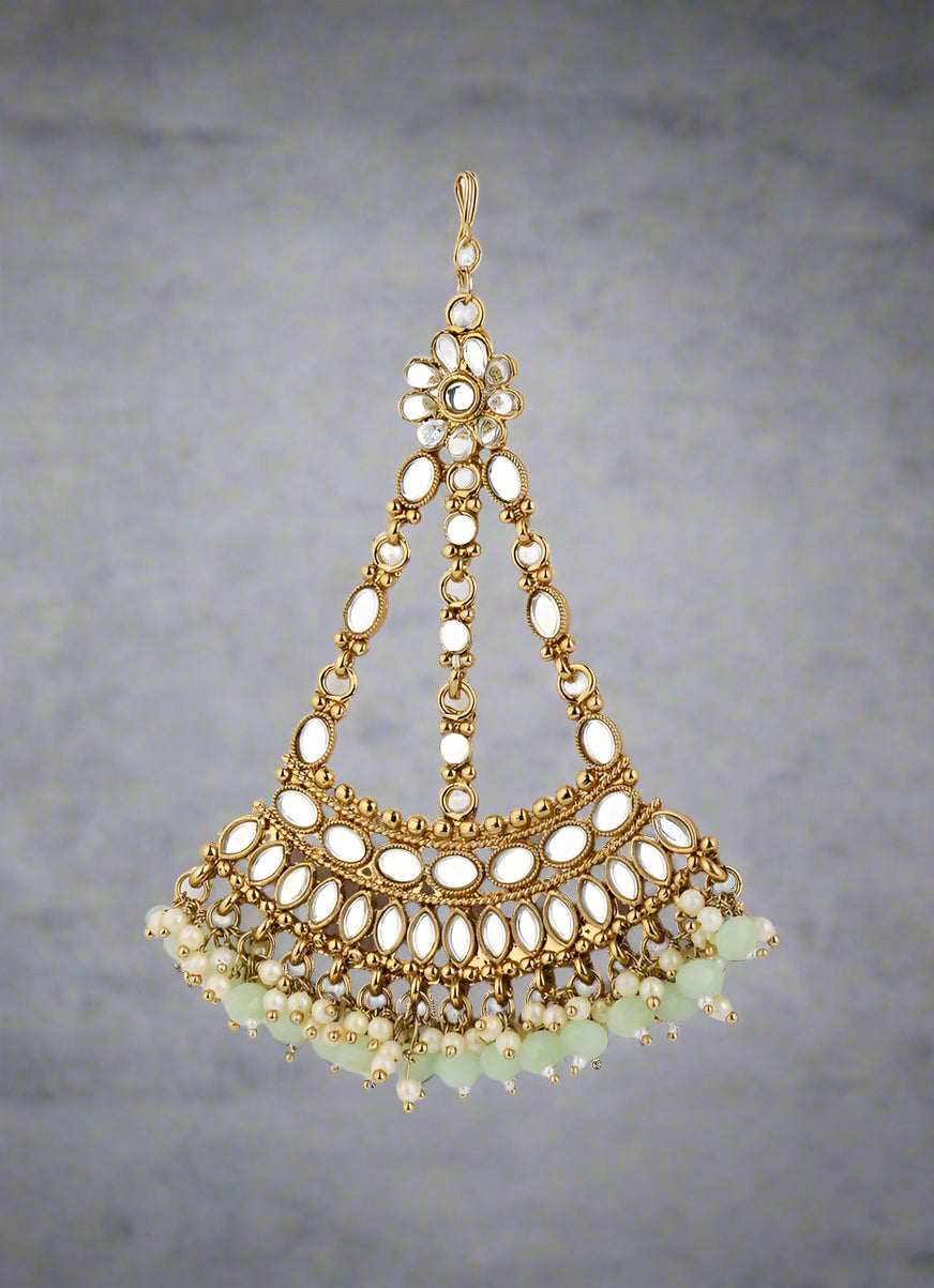 Buy Nickle Free Mirror with square beads Chumber Passa