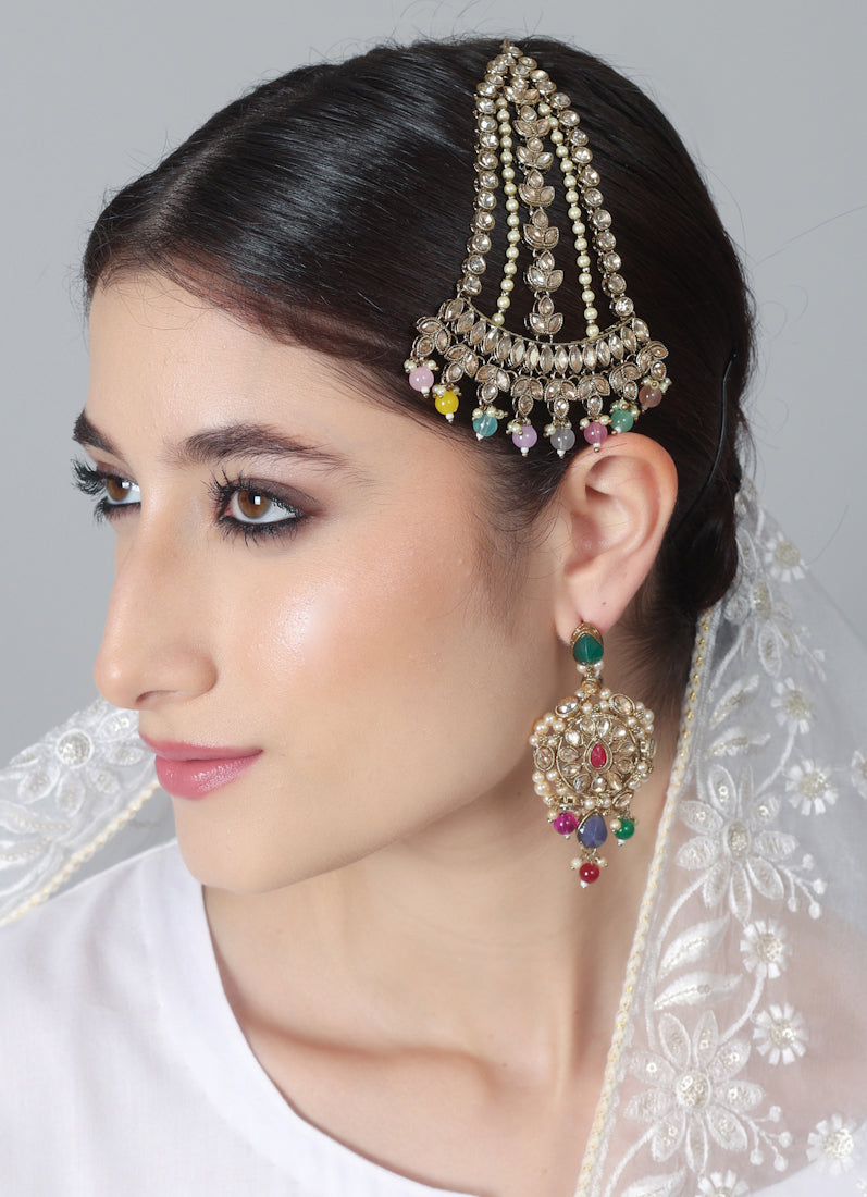 Diamonte Antique Gold Passa with Pastel Beads