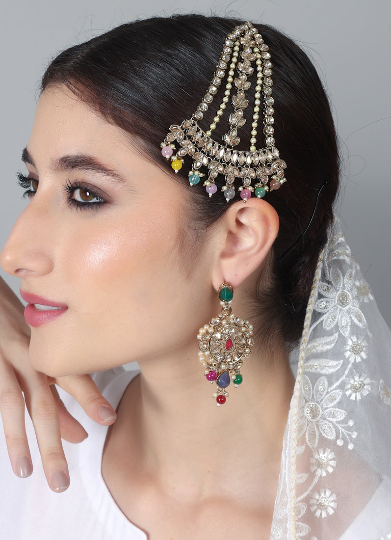 Diamonte Antique Gold Passa with Pastel Beads