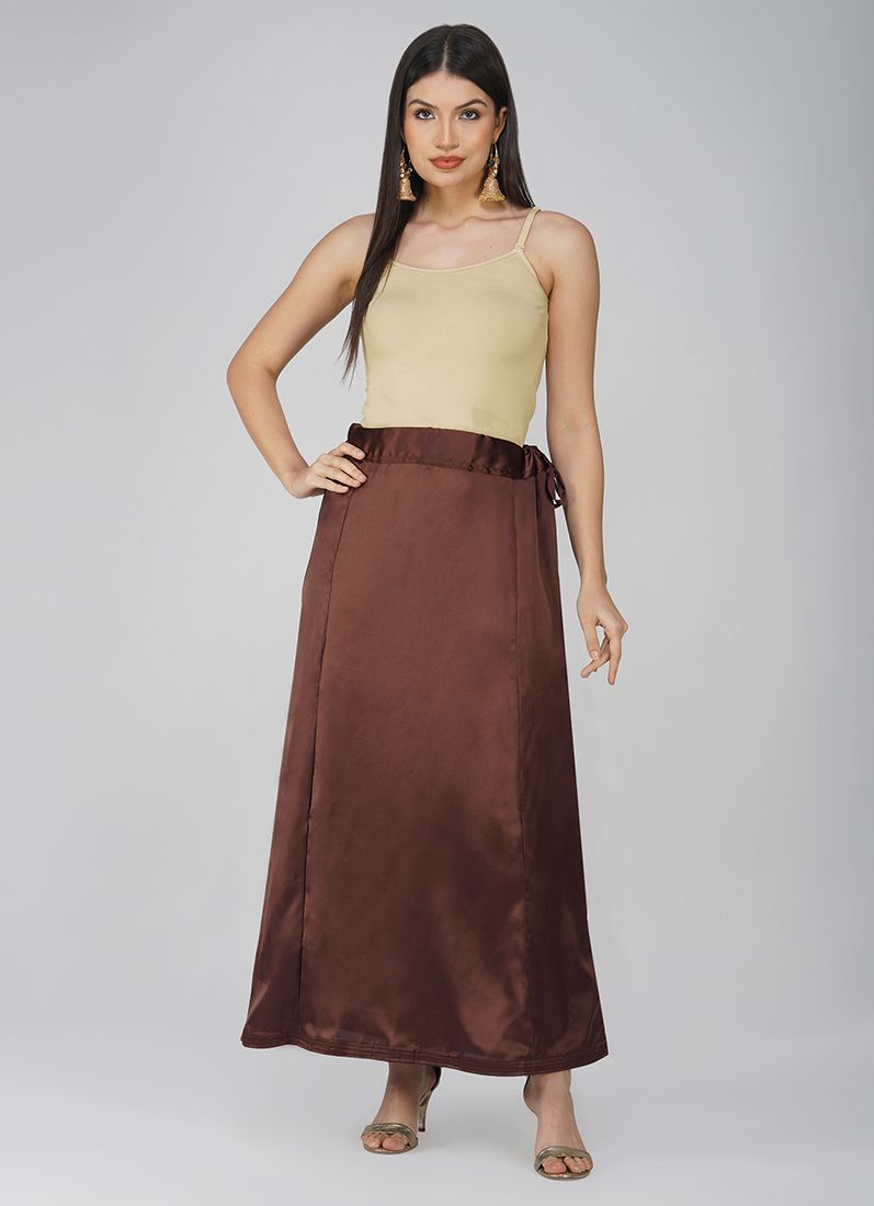 Buy Classic Chocolate Brown Satin Petticoat