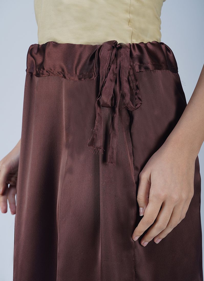 Classic Chocolate Brown Satin Petticoat