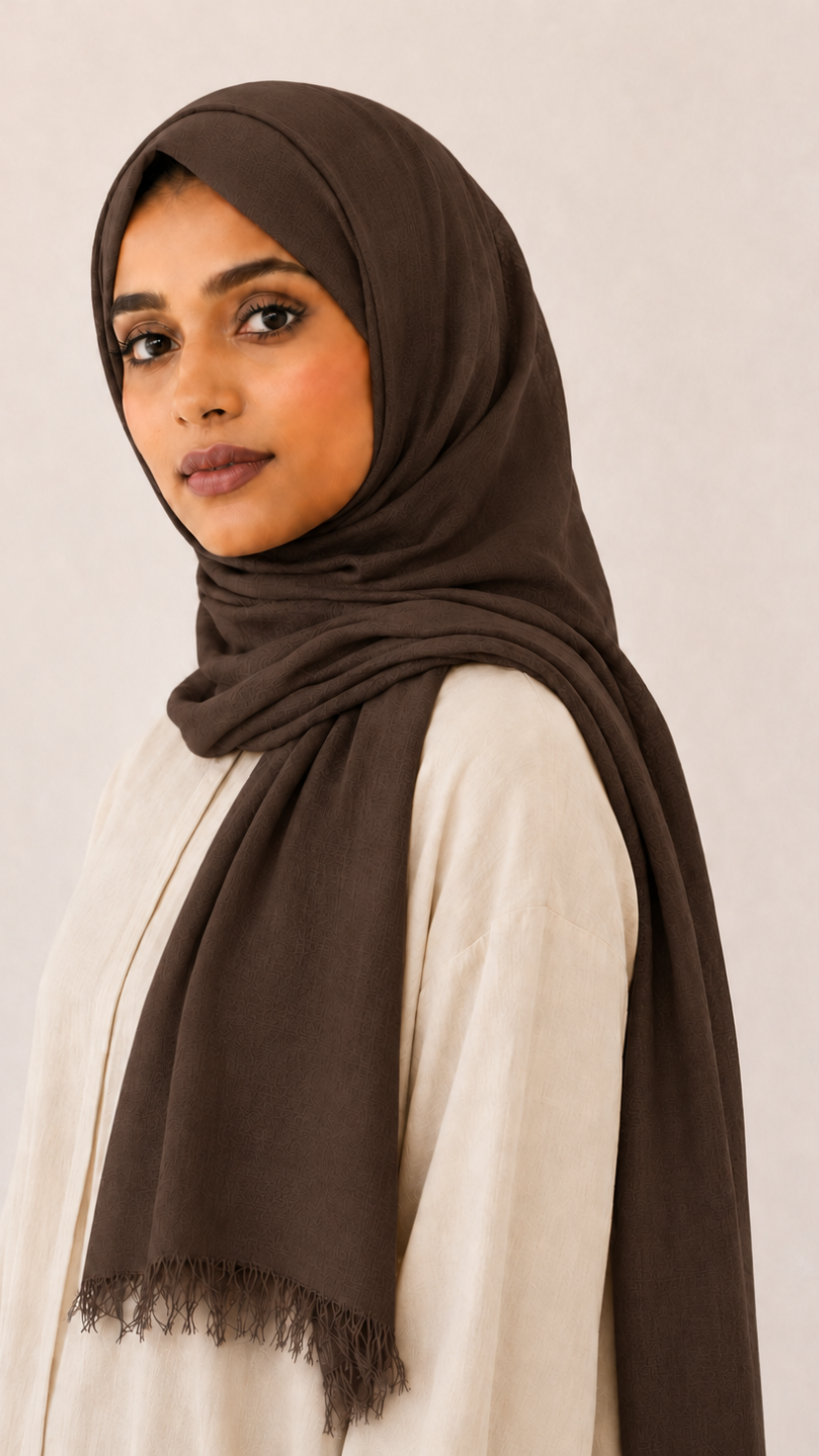 A cotton brown hijab