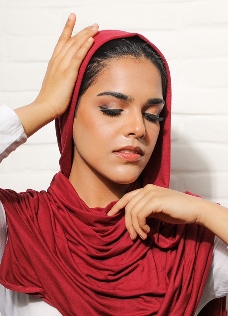 Buy Red Knit Soft Scarf