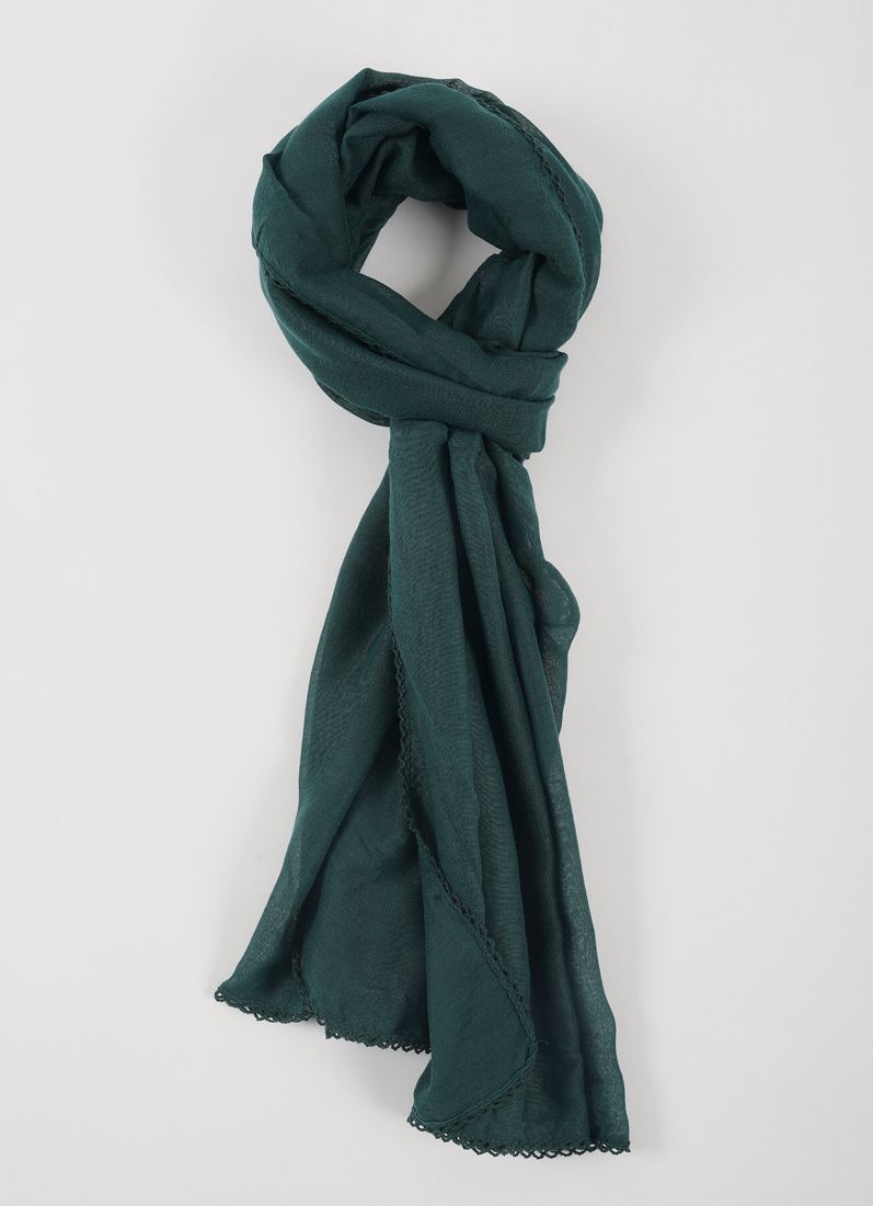 Buy Dark Green Lace scarf
