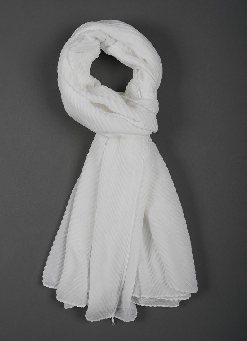 Buy White Cotton Crinkled scarf