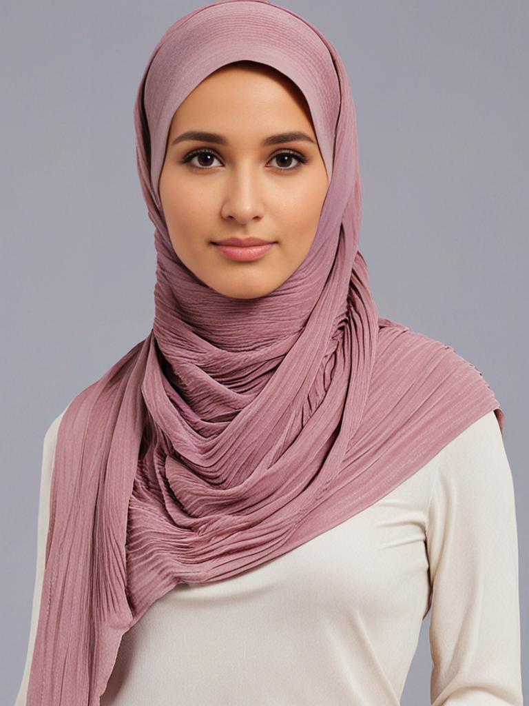 Nude Cotton Crinkled scarf