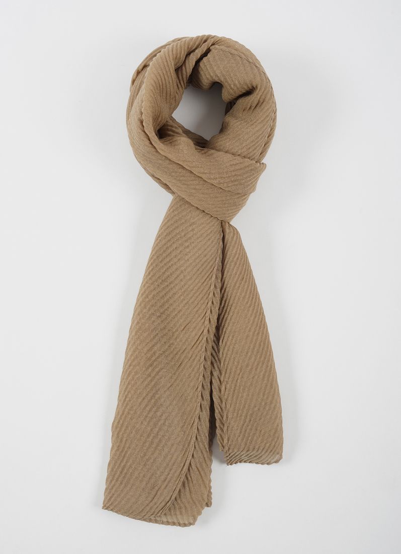 Buy Brown Cotton Crinkled scarf