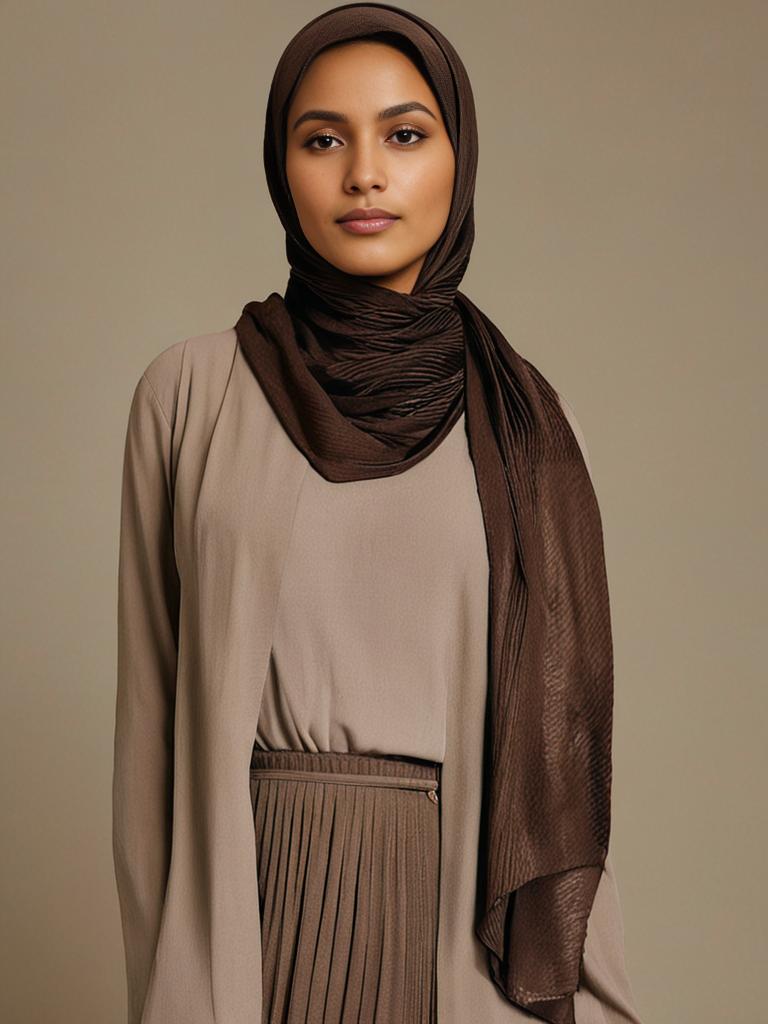 Chocolate Cotton Crinkled scarf