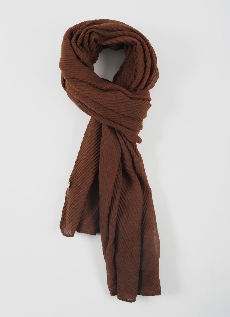Buy Chocolate Cotton Crinkled scarf