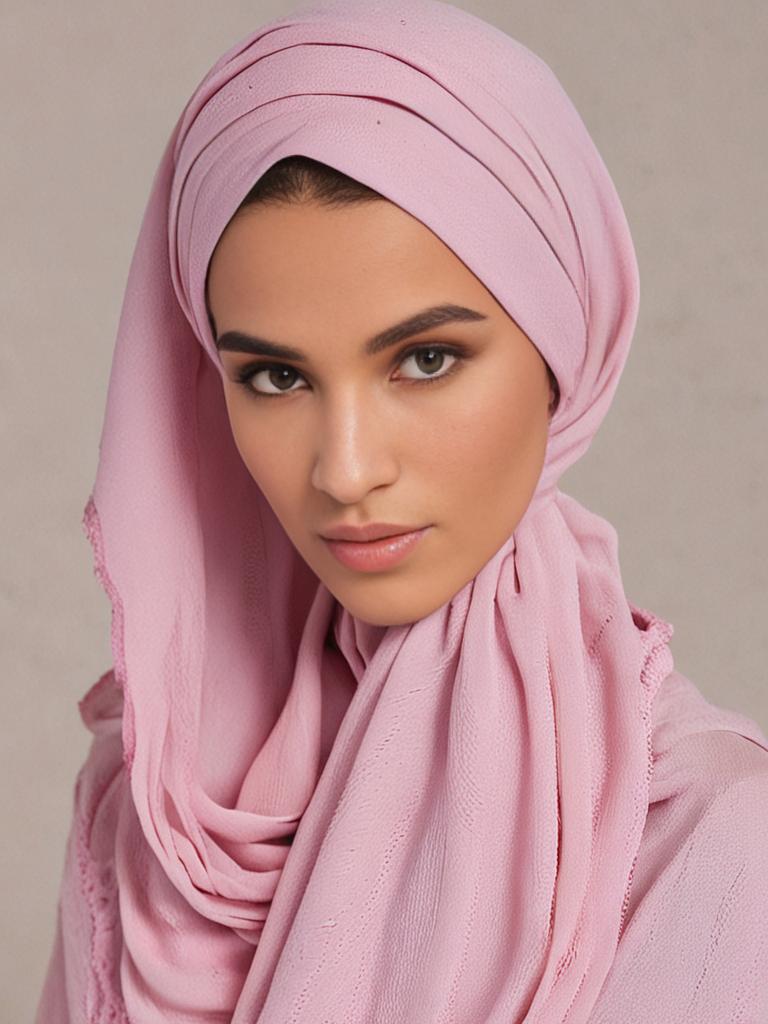 Buy Baby Pink Cotton Poly Soft scarf in UK Diya Online