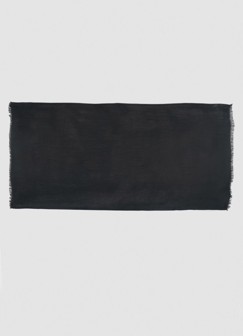 Black Cotton Poly Soft scarf