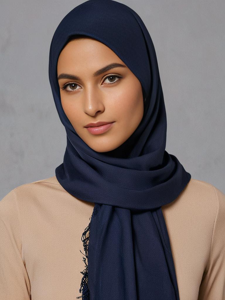 Midnight Blue Cotton Poly Soft scarf