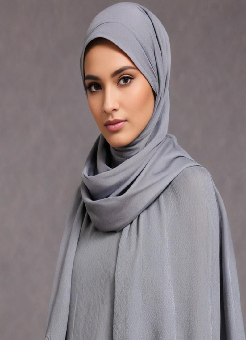 Grey Cotton Poly Soft scarf