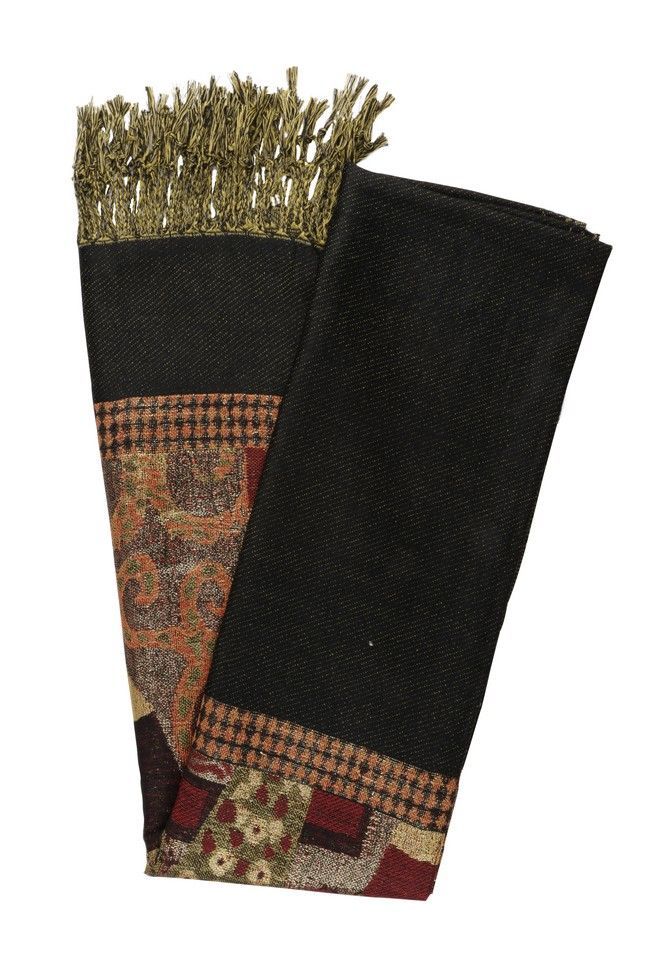 Buy Black Border Print Scarf
