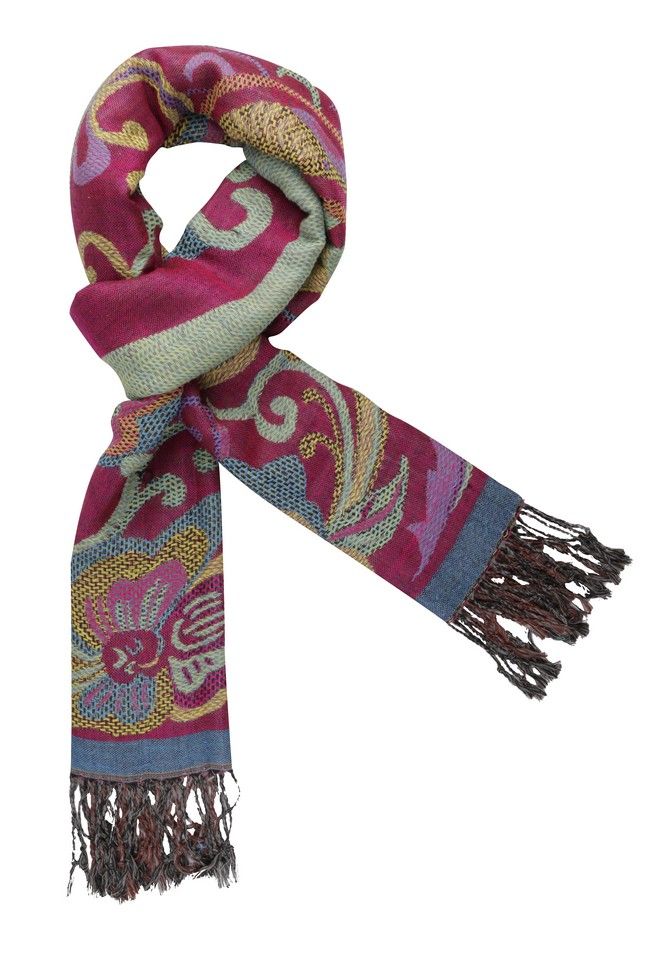 Buy Light Peach Floral Patterned Scarf