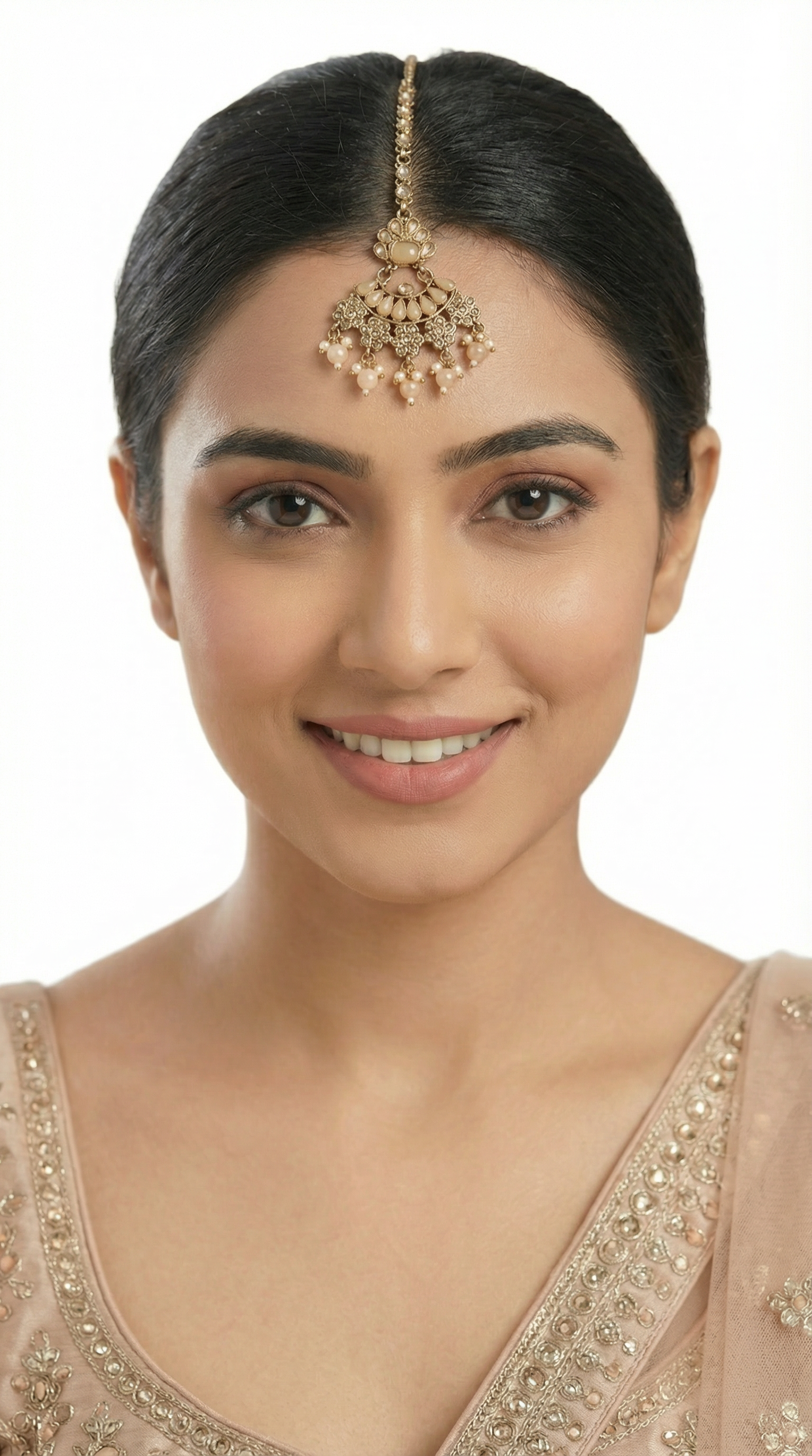 Peach Designer Tikka for Women