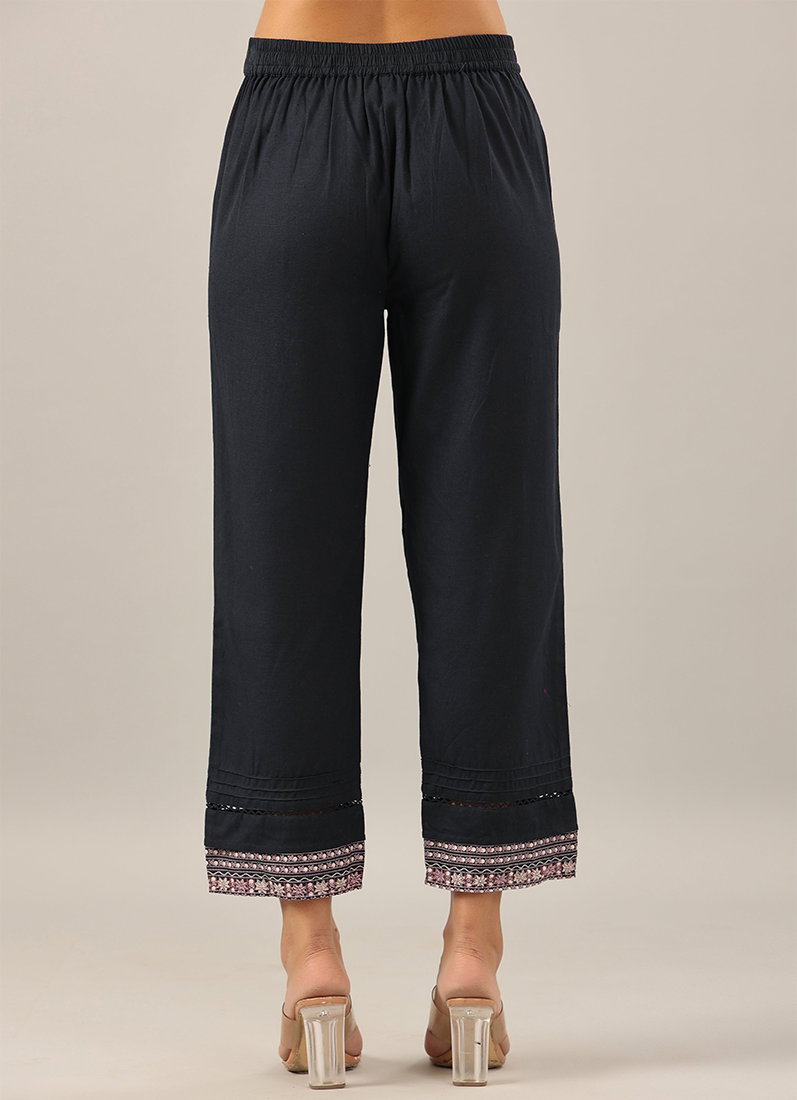 Buy Navy Blue Cotton Pants