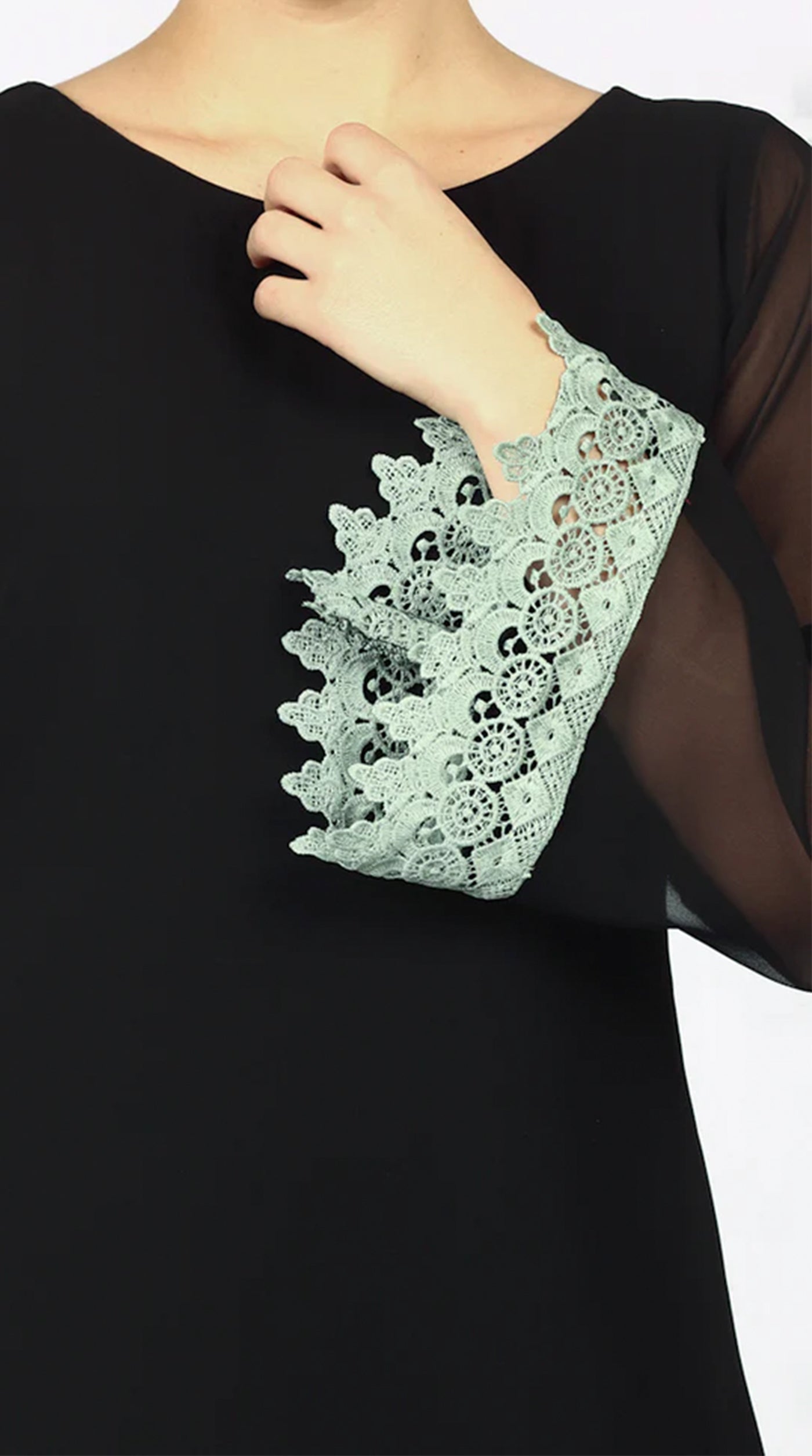 Black Georgette Printed Dupatta Suit Set