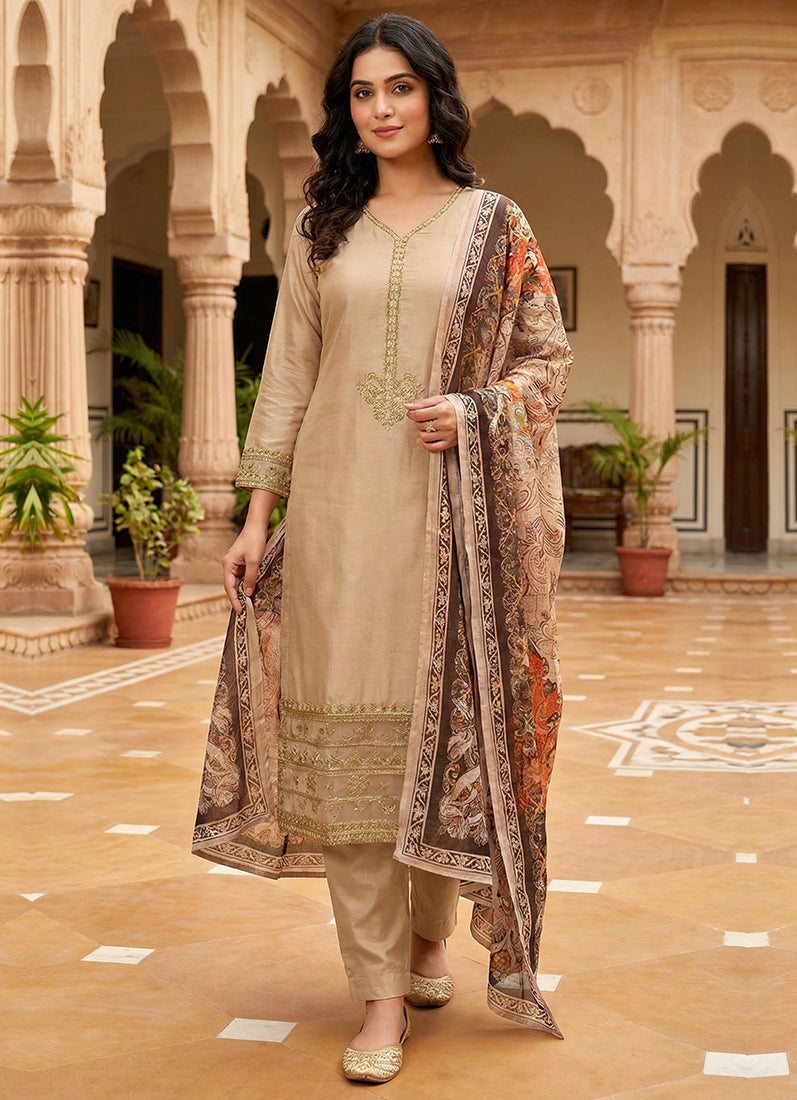Smart Linen Digital Dupatta Set