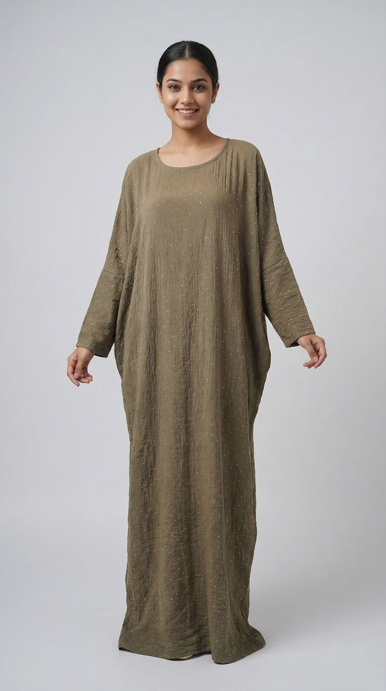 Beige Shimmery Kaftan
