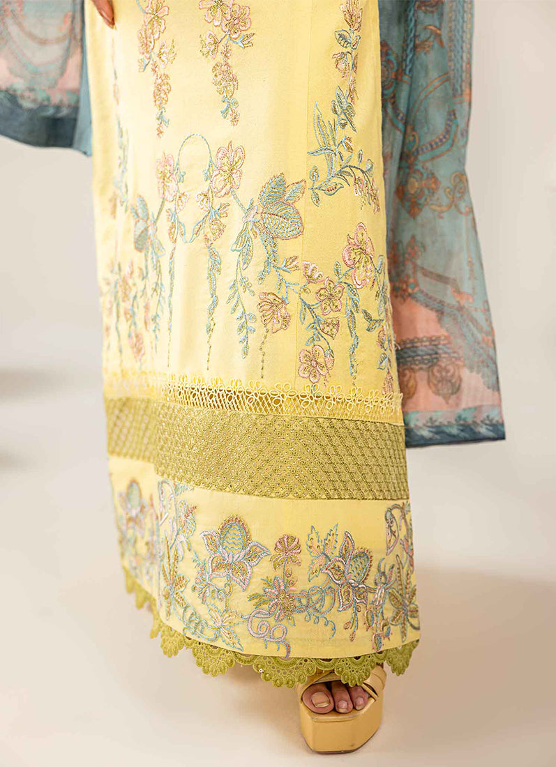 Lime Yellow Lawn Suit Set