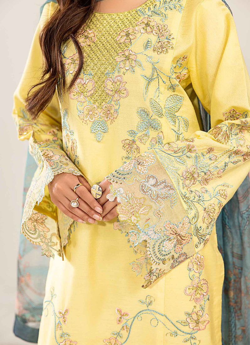 Lime Yellow Lawn Suit Set