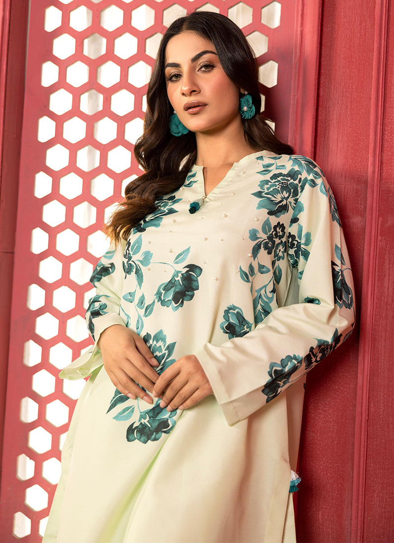 Mint Green Lawn Printed Co-ord Set