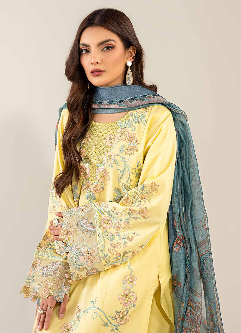 Lime Yellow Lawn Suit Set