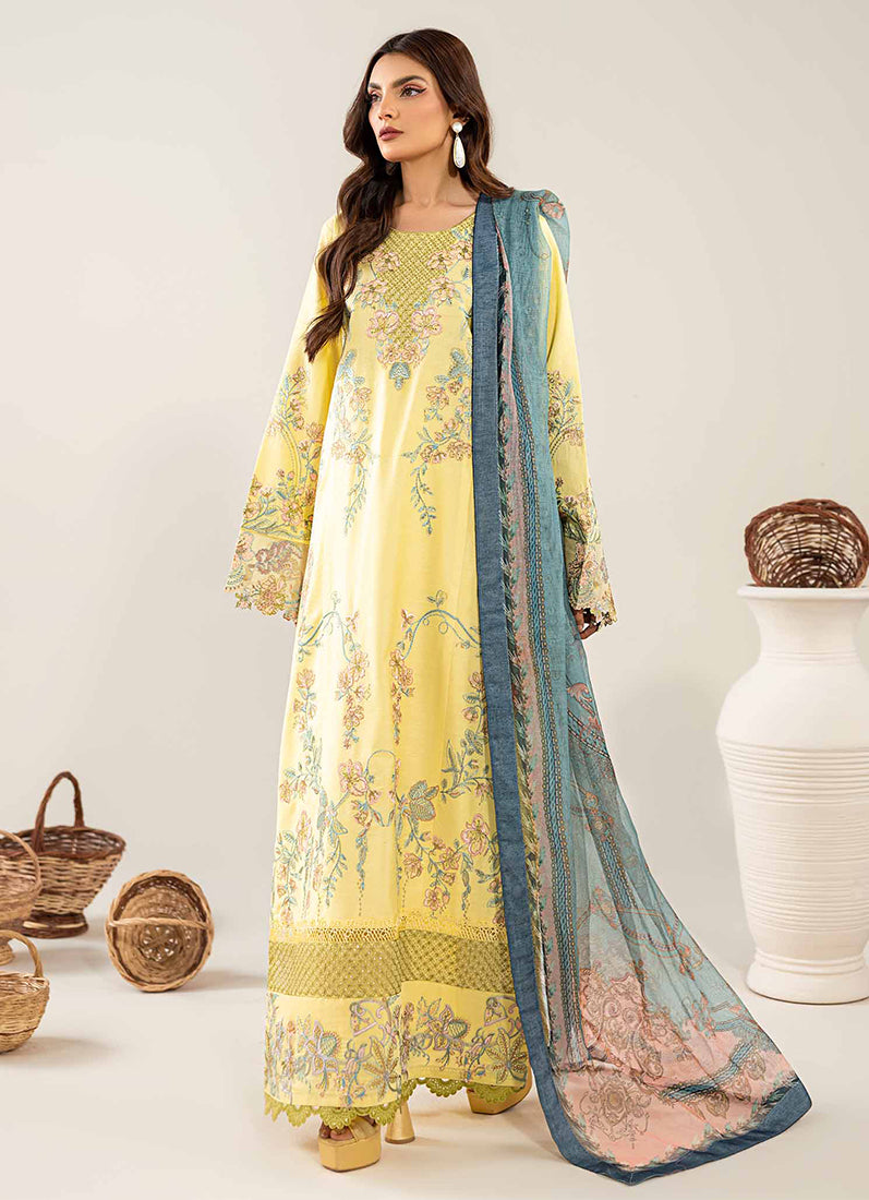 Lime Yellow Lawn Suit Set