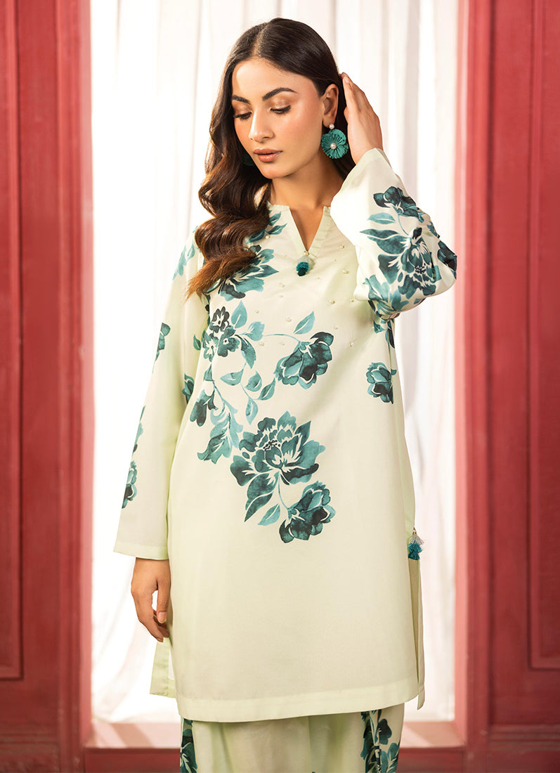 Mint Green Lawn Printed Co-ord Set