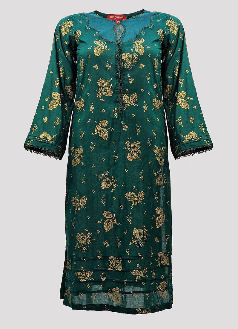 Teal Lawn Printed Co-ord Set