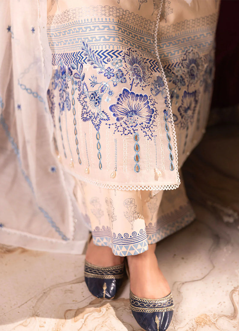 Peach Block Printed Suit Set