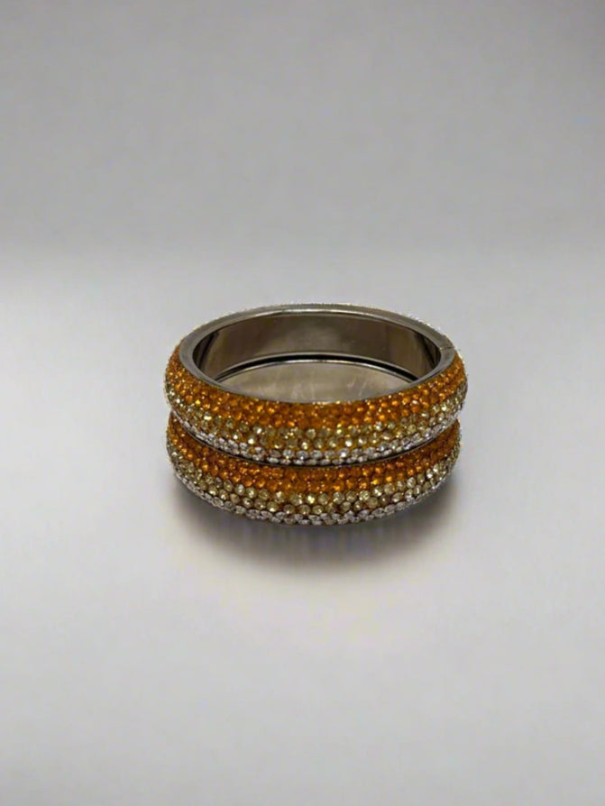 Brown Ombre Crystal Shaded Bangle Set