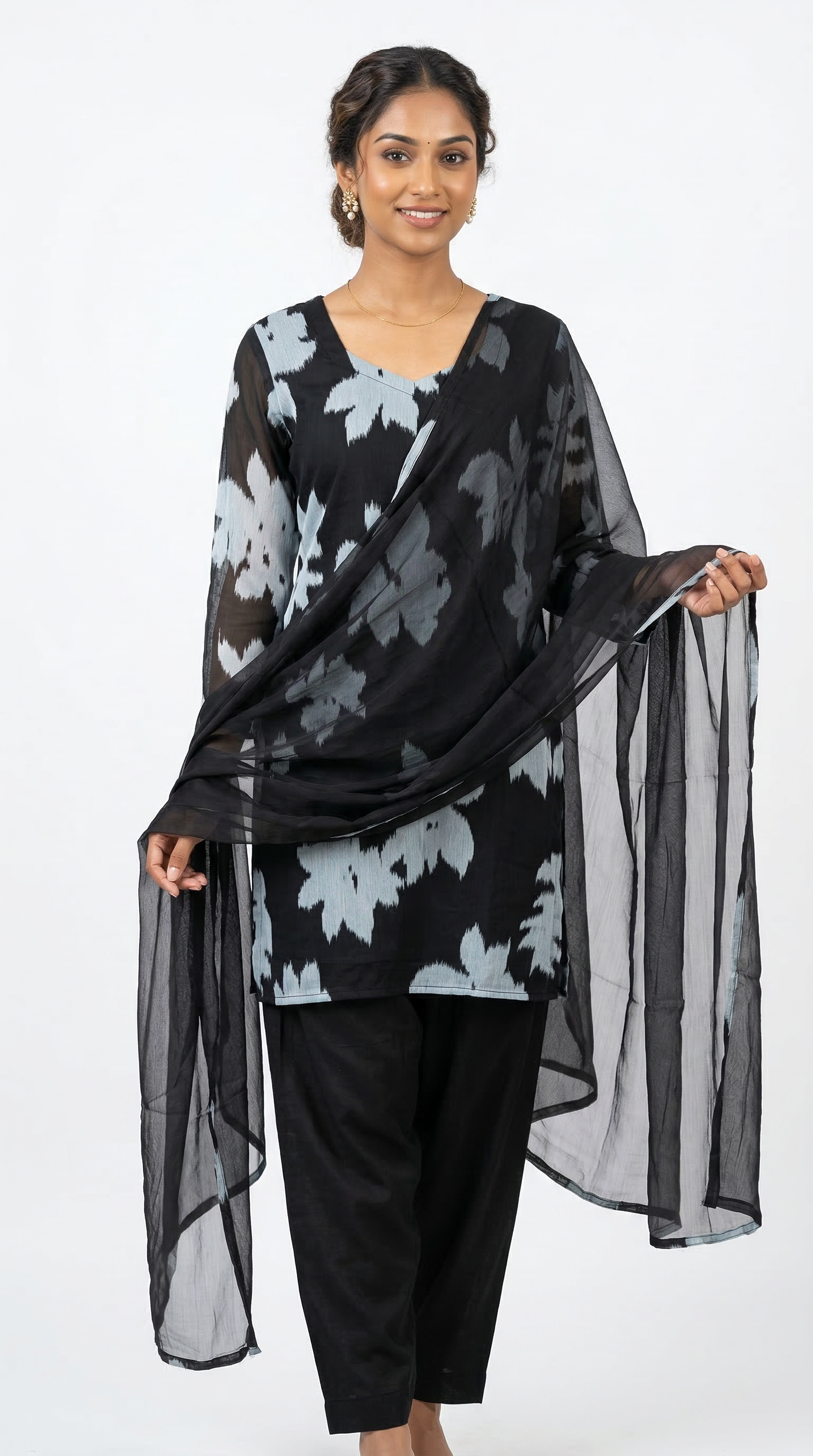 Elegant Black Georgette Sift Suit Set