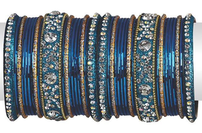 Buy Blue Bold Bangle Set