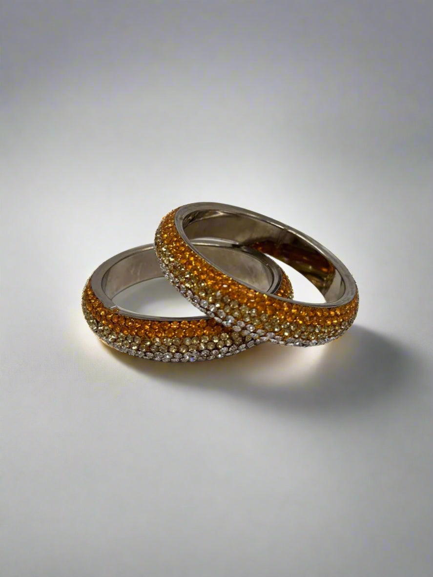 Brown Ombre Crystal Shaded Bangle Set