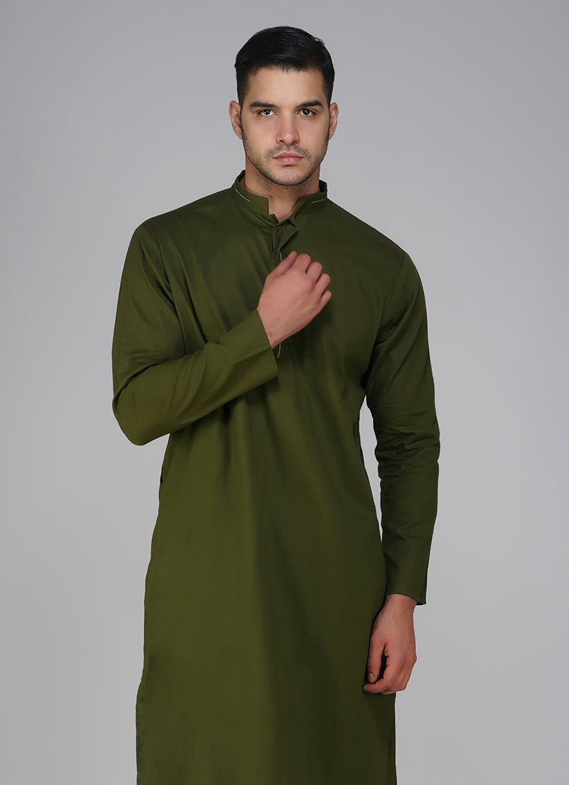 Green Cotton Kurta Salwar Set
