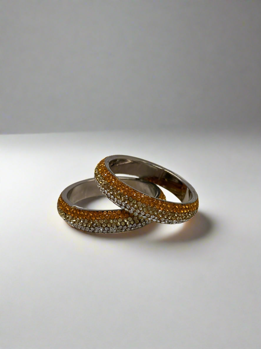 Brown Ombre Crystal Shaded Bangle Set