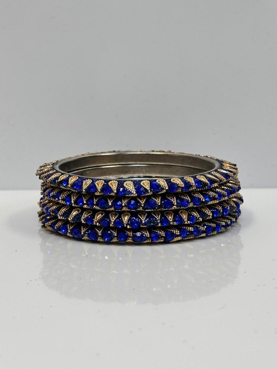 Royal Blue Crystal Bangle Set