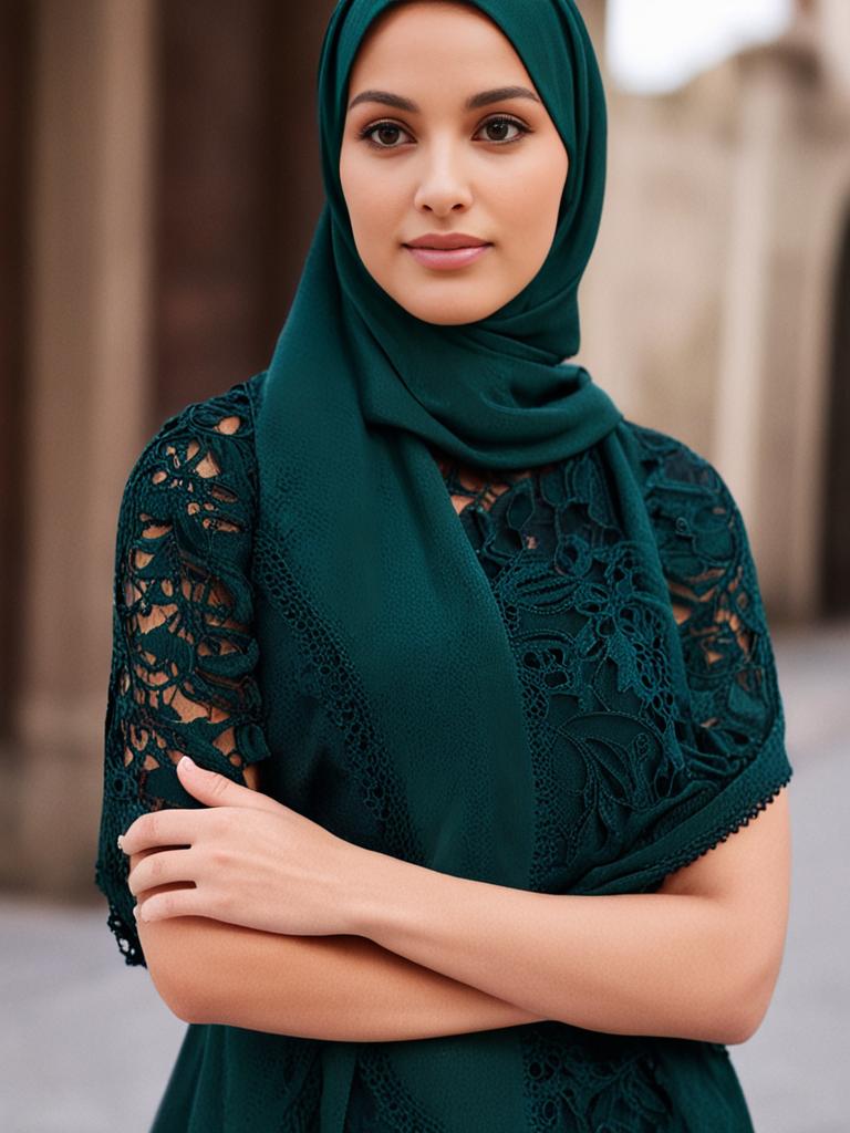 Dark Green Lace scarf
