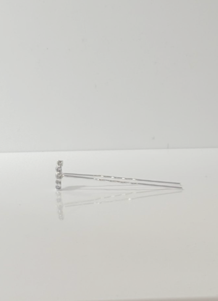 Silver Rhombus Diamante Bun Pins