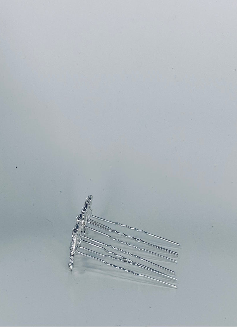 Diamante Star Bun Pins Silver
