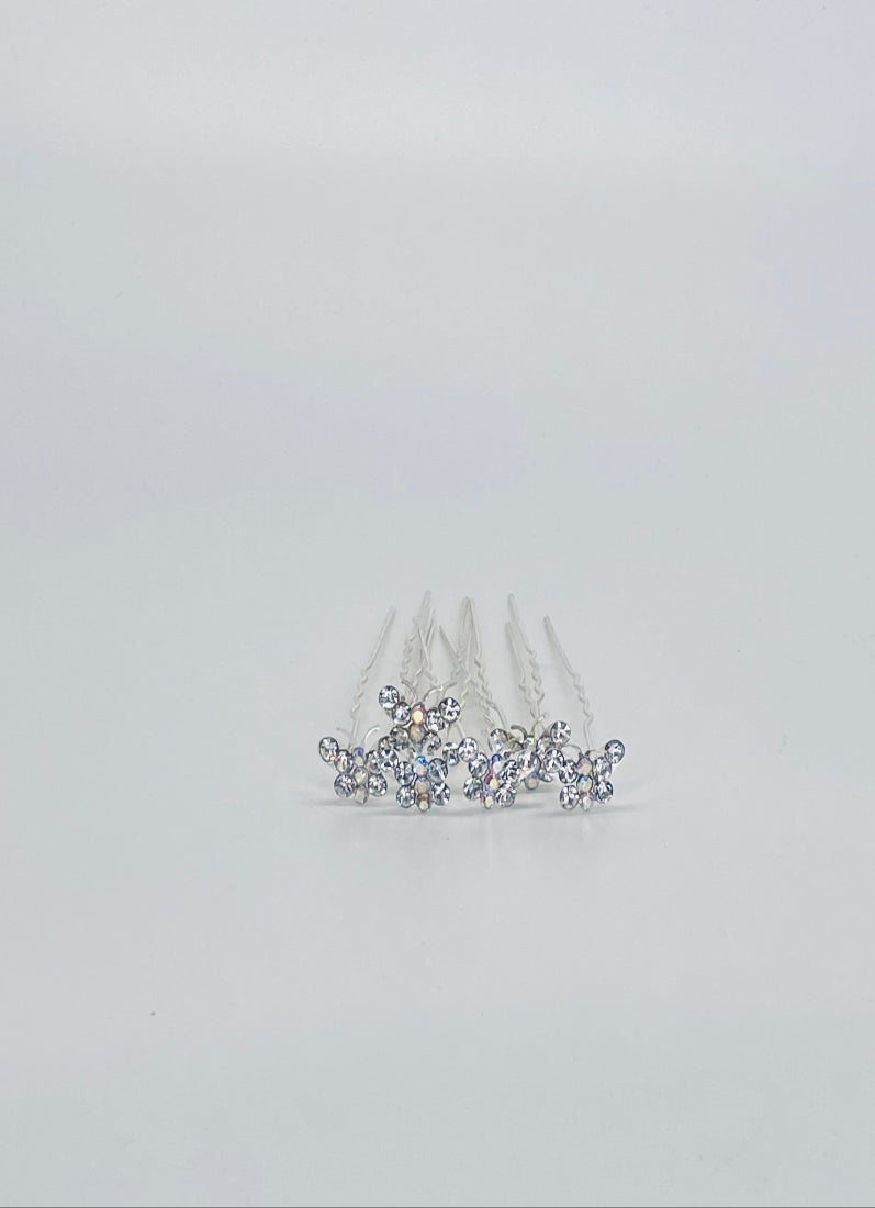 Silver Butterfly Bun Pins